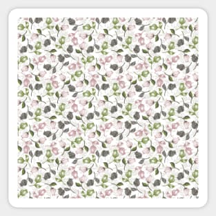 Romantic Spring Tulip floral pattern white ver Sticker